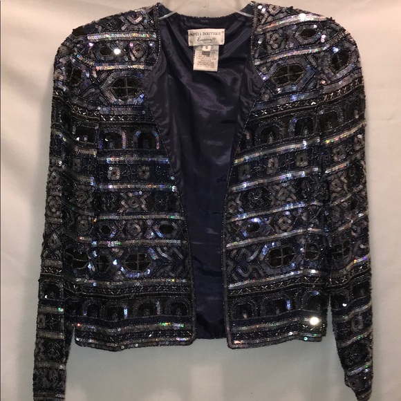 papell boutique evening beaded jacket